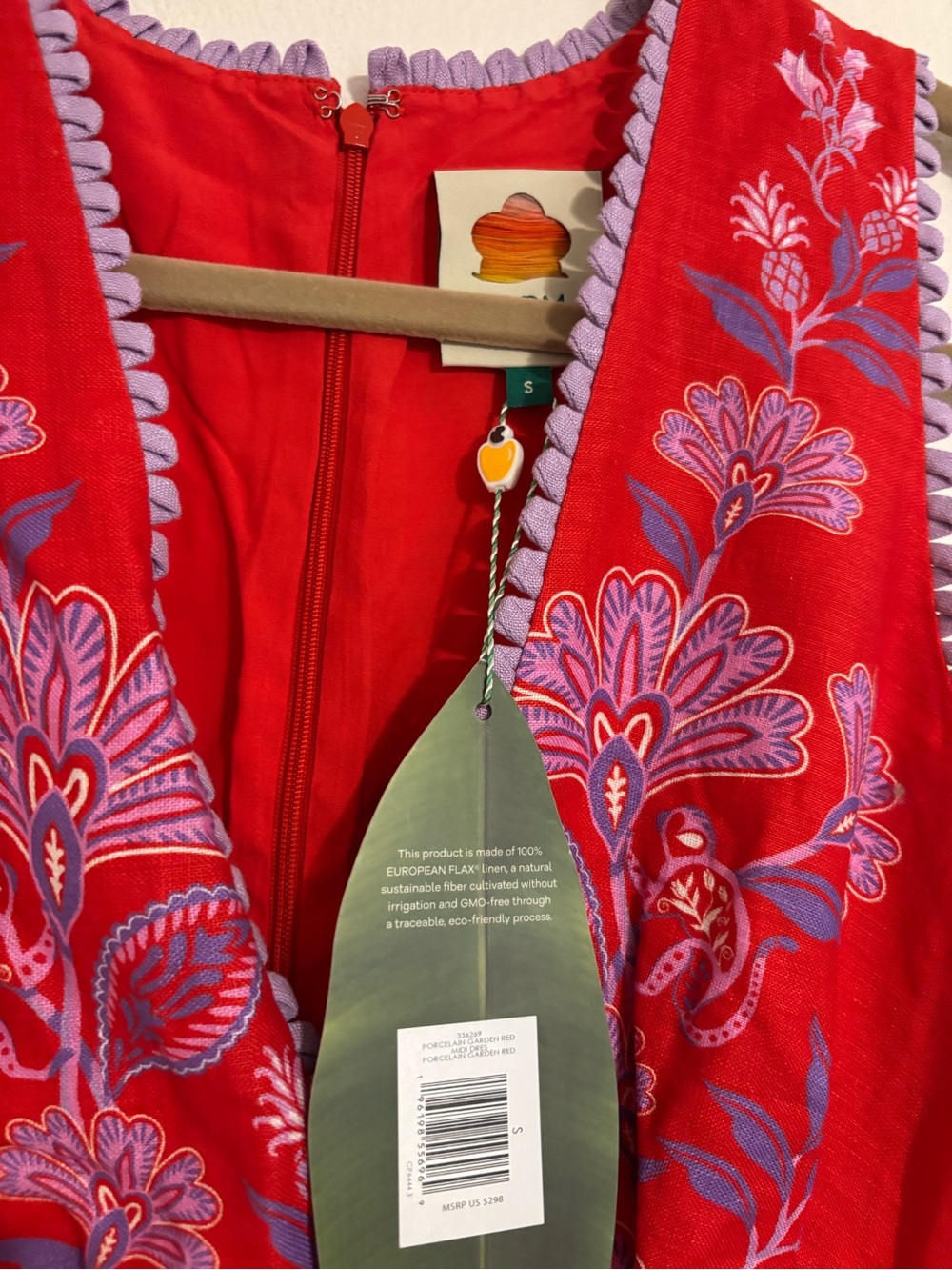 Farm Rio Porcelain Red Midi Dress - Picture 6 of 10